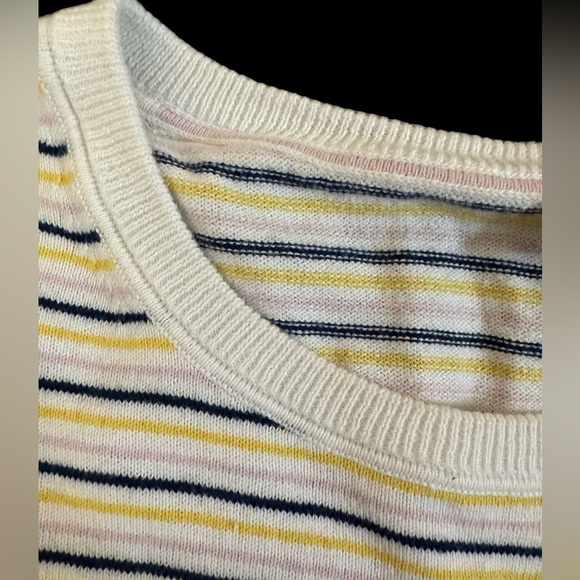 GAP Sweater in White with Yellow, Pink & Blue Stripes Size M - Picture 5 of 8